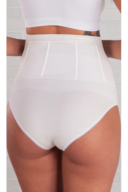 Бандаж трусы для беременных с косточками бесшовный, белый