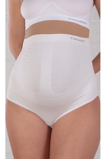 Бандаж трусы для беременных с косточками бесшовный, белый