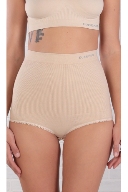 Бандаж трусы послеродовой бесшовный с косточками, бежевый