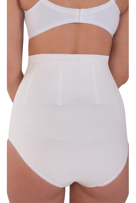 Бандаж трусы послеродовой бесшовный с косточками, белый