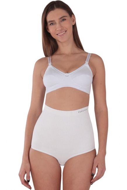 Бандаж трусы послеродовой бесшовный с косточками, белый