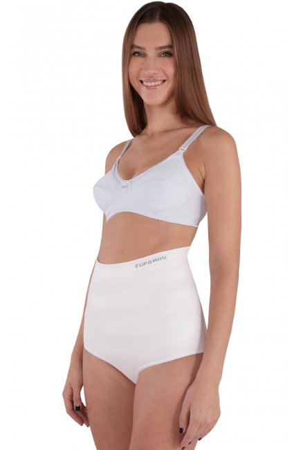 Бандаж трусы послеродовой бесшовный с косточками, белый