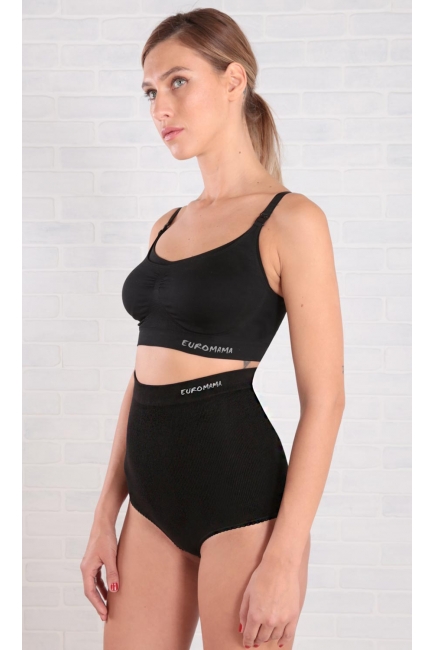 Бандаж послеродовой утягивающий Евромама "Лента", черный
