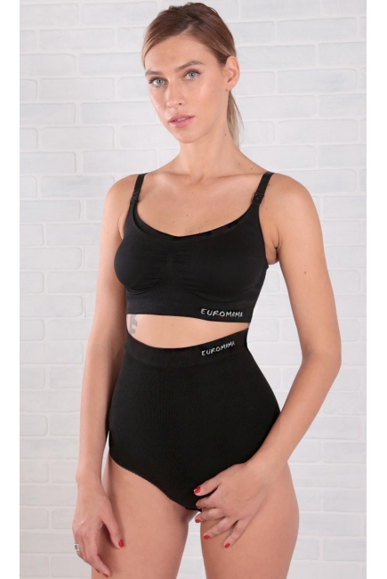 Бандаж трусы послеродовой бесшовный с косточками, черный