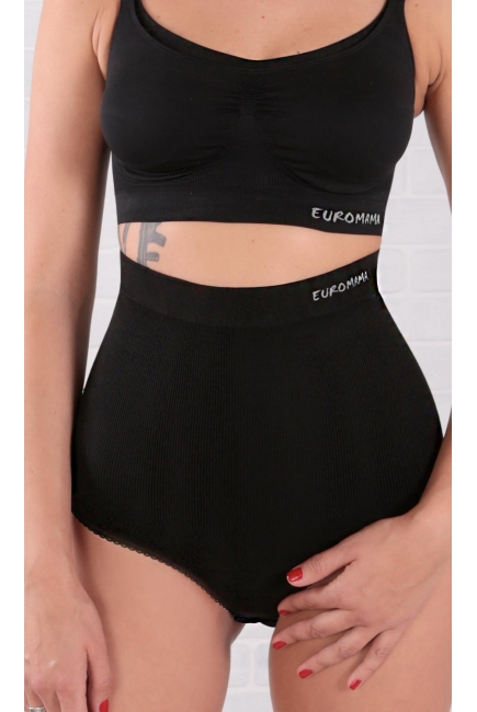 Бандаж трусы послеродовой бесшовный с косточками, черный