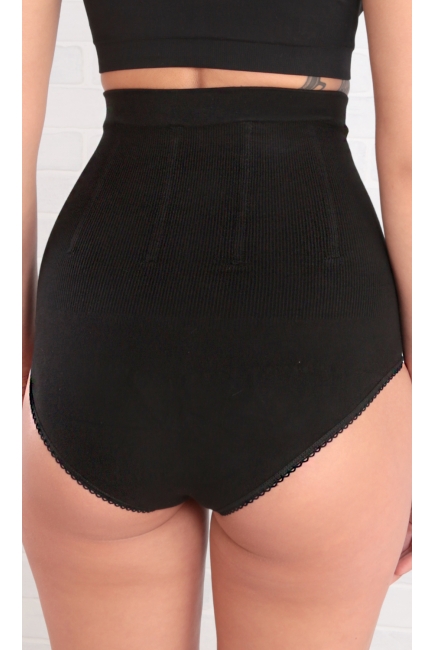 Бандаж трусы послеродовой бесшовный с косточками, черный