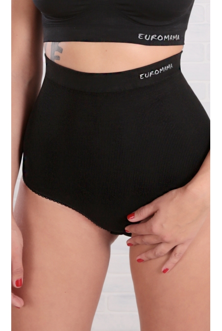 Бандаж трусы послеродовой бесшовный с косточками, черный
