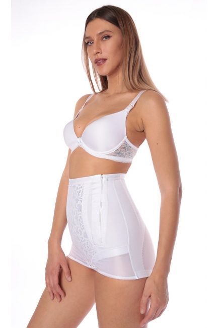 Бандаж трусы послеродовой высокий с косточками, белый