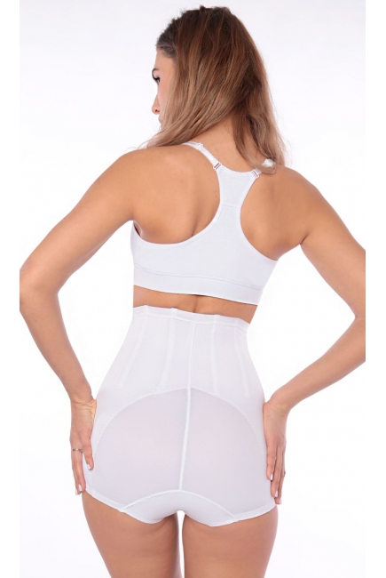 Бандаж трусы послеродовой высокий с косточками, белый