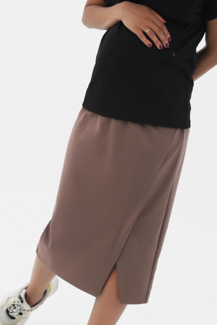 Юбка-карандаш для беременных и родивших универсальная, цвет мокко