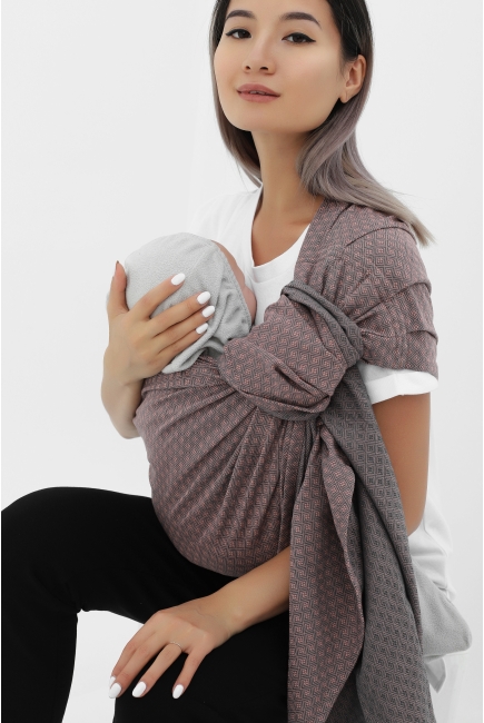 Слинг с кольцами YM, бежевый с серым