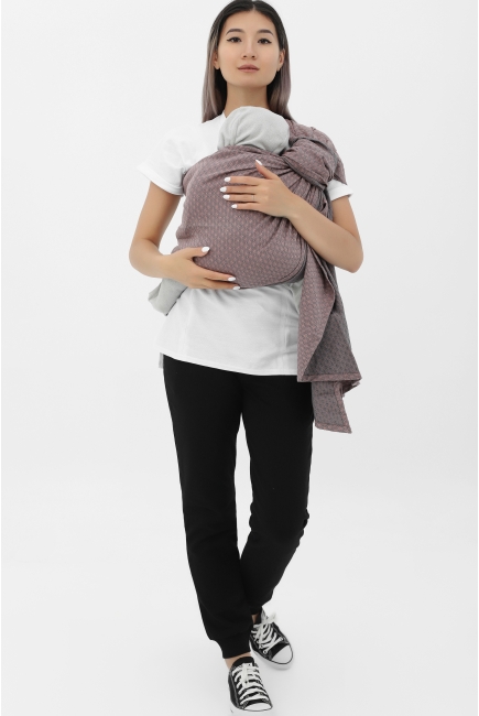 Слинг с кольцами YM, бежевый с серым