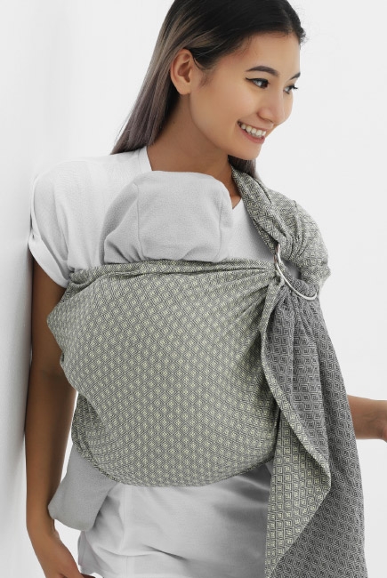 Слинг с кольцами YM, серый с желтым