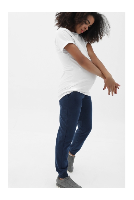 Футболка для кормящих и беременных с вертикальными молниями - белый