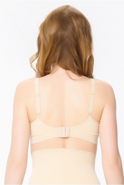 Бюстгальтер-топ для кормления и беременных бесшовный (хлопок), бежевый