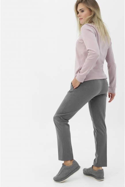Брюки для беременных и родивших укороченные зауженные, серый