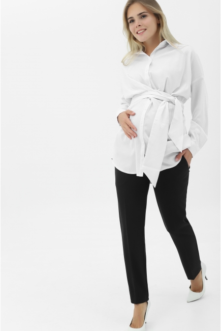 Брюки для беременных и родивших укороченные зауженные, черный