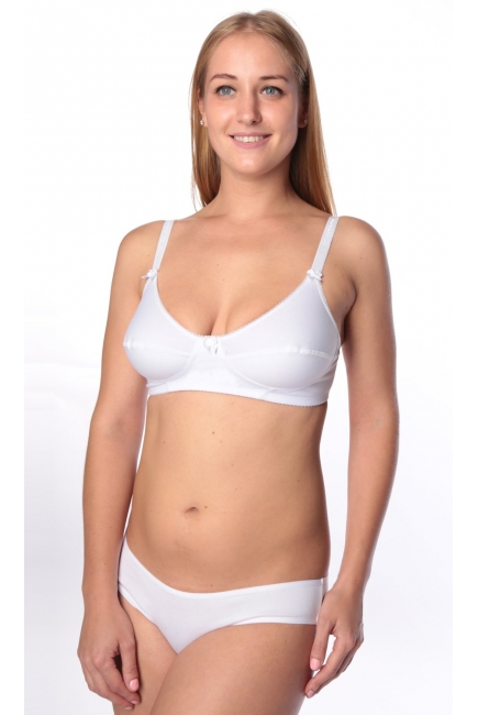 Бюстгальтер для кормления и беременных хлопковый (мягкий), белый