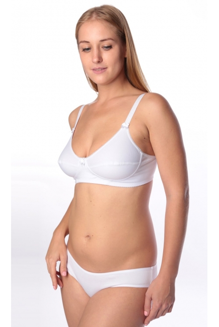 Бюстгальтер для кормления и беременных хлопковый (мягкий), белый