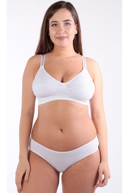 Бюстгальтер для кормления и беременных хлопковый (мягкий), белый