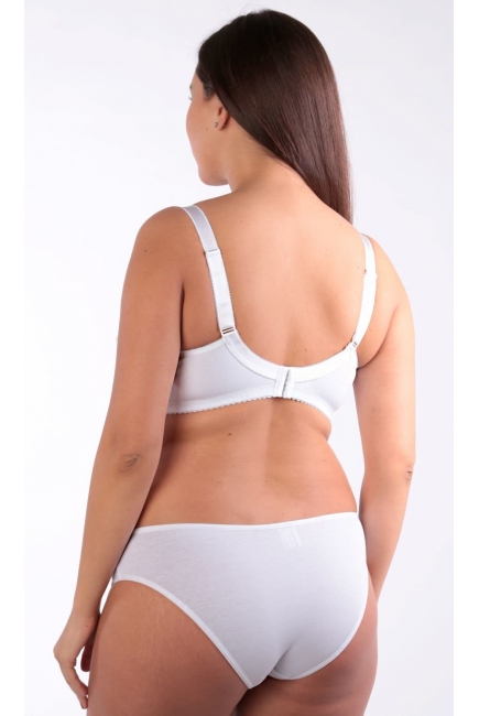 Бюстгальтер для беременных и кормящих хлопковый (с кружевом), белый