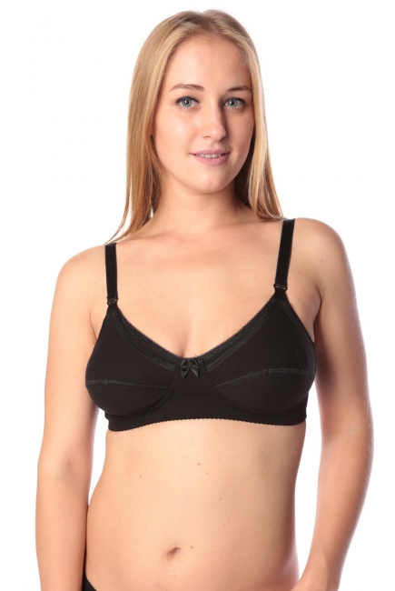 Бюстгальтер для кормления Классика (хлопковый, мягкий), черный