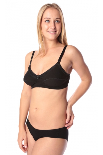 Бюстгальтер для кормления Классика (хлопковый, мягкий), черный