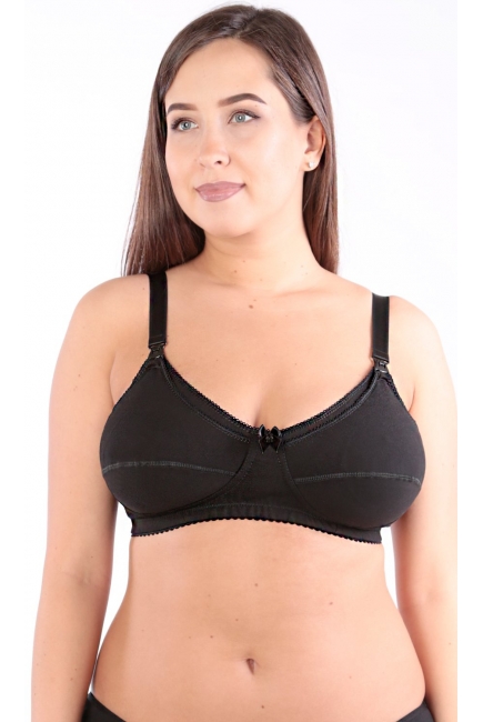 Бюстгальтер для кормления Классика (хлопковый, мягкий), черный