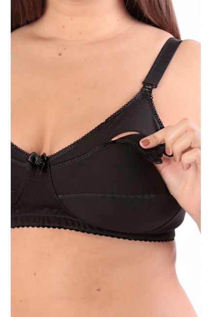 Бюстгальтер для кормления Классика (хлопковый, мягкий), черный