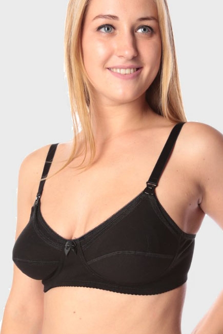 Бюстгальтер для кормления Классика (хлопковый, мягкий), черный