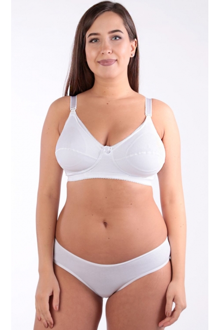 Бюстгальтер для кормления и беременности Классика (хлопковый, мягкий), белый