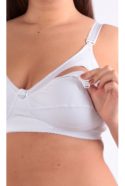 Бюстгальтер для кормления и беременности Классика (хлопковый, мягкий), белый