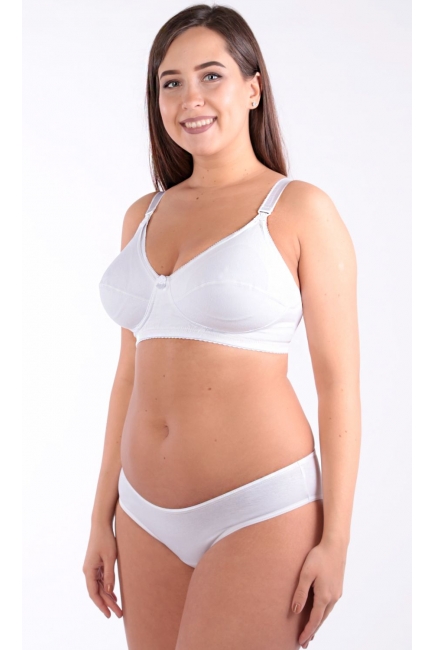 Бюстгальтер для кормления и беременности Классика (хлопковый, мягкий), белый
