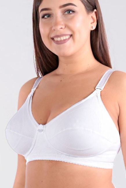 Бюстгальтер для кормления и беременности Классика (хлопковый, мягкий), белый