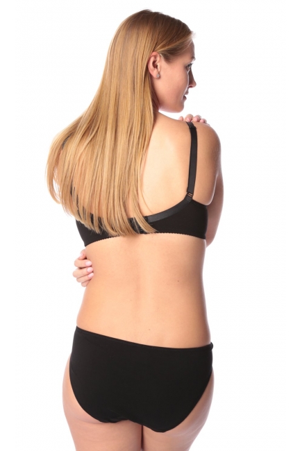 Бюстгальтер для кормления Классика (хлопковый с кружевом), черный