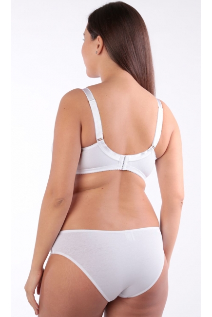 Бюстгальтер для беременных и кормящих Классика (хлопковый с кружевом), белый