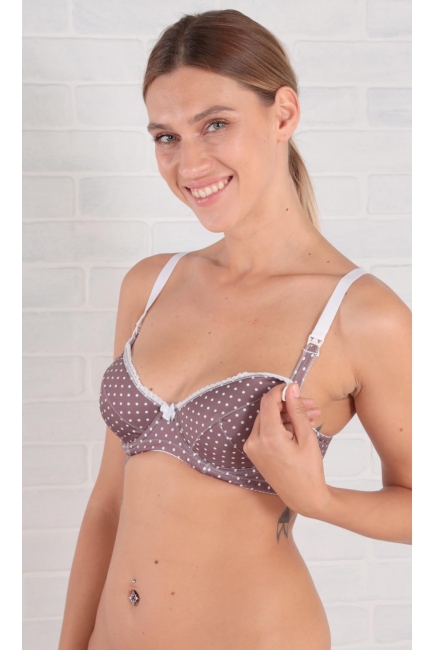 Бюстгальтер для кормления и беременных Viola, горох в шоколаде