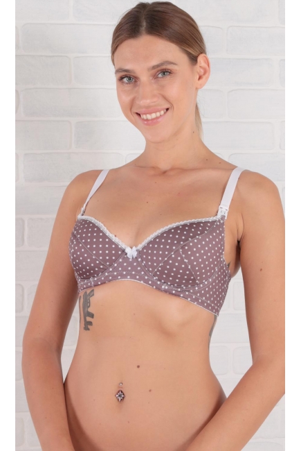 Бюстгальтер для кормления и беременных Viola, горох в шоколаде