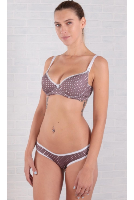 Бюстгальтер для кормления и беременных Viola, горох в шоколаде