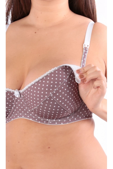 Бюстгальтер для кормления и беременных Viola, горох в шоколаде