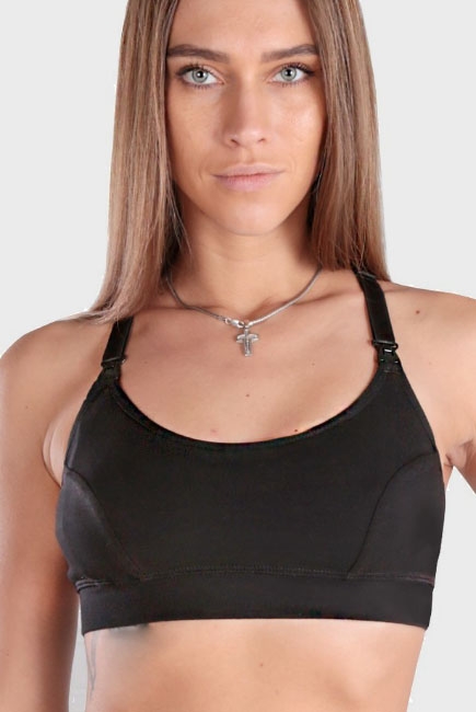 Бюстгальтер-топ для кормления и беременных мягкий (хлопковый), черный