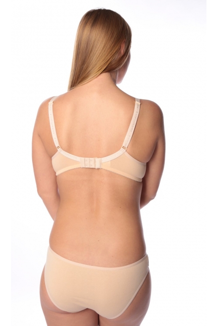Бюстгальтер для кормления и беременных классический хлопковый, бежевый меланж