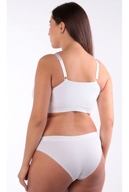 Бюстгальтер-топ для кормления и беременных универсальный (бесшовный), белый