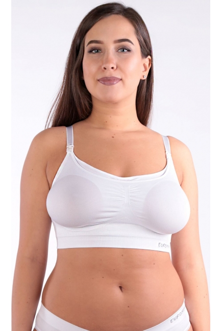 Бюстгальтер-топ для кормления и беременных универсальный (бесшовный), белый