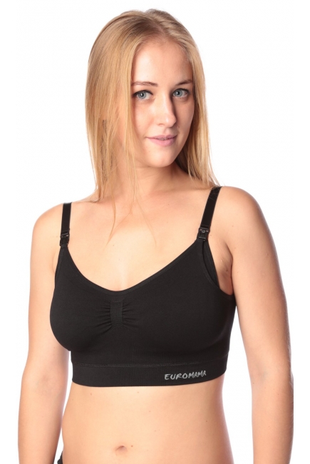 Бюстгальтер-топ для кормления и беременных (бесшовный), черный