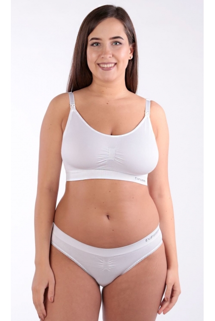 Бюстгальтер-топ для кормления и беременных (бесшовный), белый