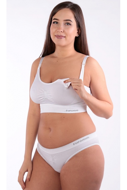 Бюстгальтер-топ для кормления и беременных (бесшовный), белый