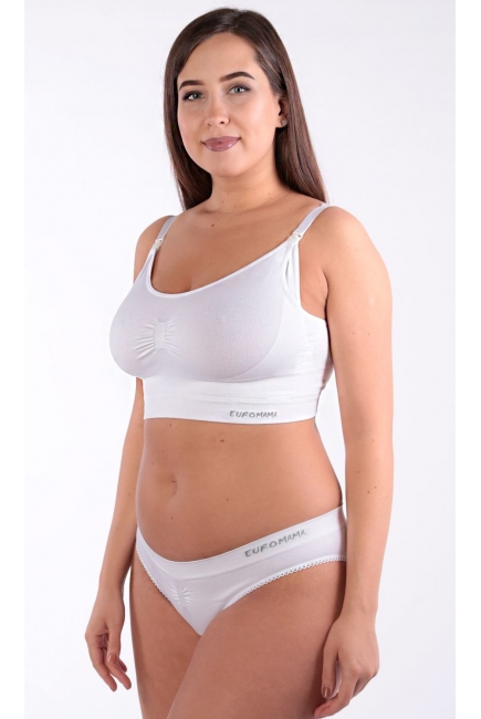 Бюстгальтер-топ для кормления и беременных (бесшовный), белый