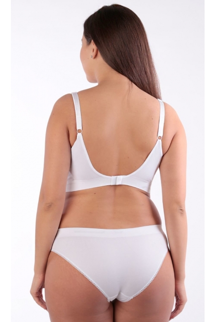 Бюстгальтер-топ для кормления и беременных (бесшовный), белый