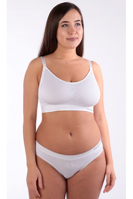 Бюстгальтер-топ для кормления и беременных (бесшовный), белый